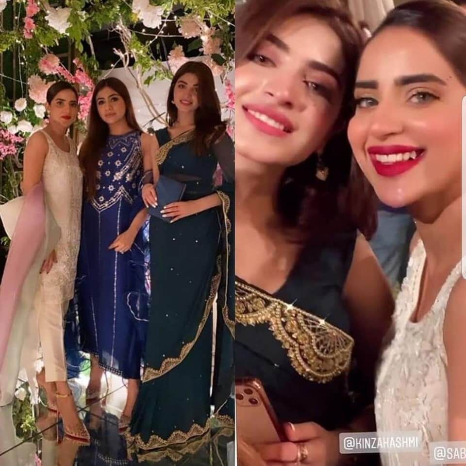 Saboor Ali And Minal Khan At Engagement Event Wearing Lovely Dress