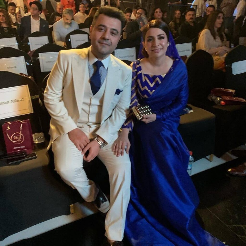 Ahmed Ali Butt & His Wife Fatima Khan Arrive For Hum Style Awards 2021