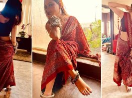 Javeria Abbasi Looking Absolutely Gorgeous In Red Saree