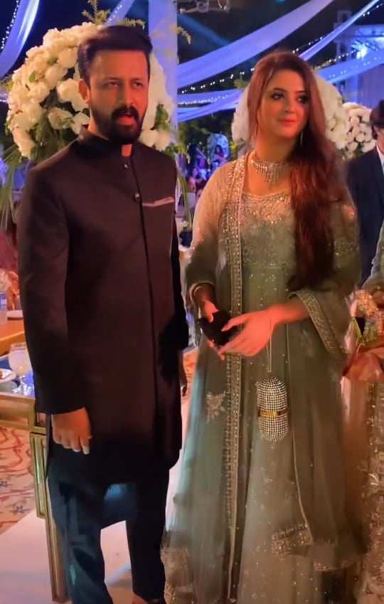 Atif Aslam-Sara Bharwana attend a friend's family wedding