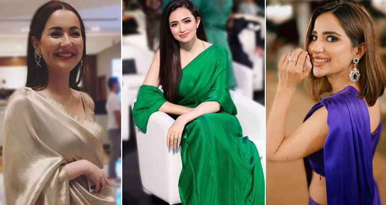 Mahira Khan, Naimal Khawar, Dur-e-Fishan Saleem, And Sana Javed Pulling off Silk Saree Look Like A Pro