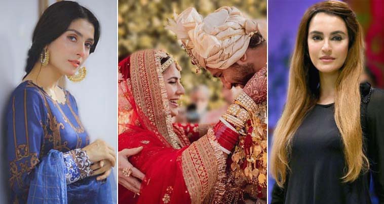 Ayeza Khan And Nadia Hussain Khan Are Drooling Over This Newly wed Duo Katrina Kaif And Vicky Kaushal
