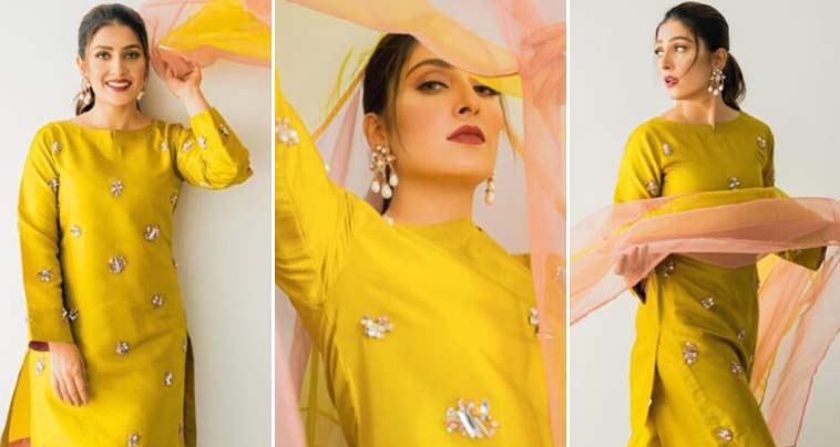 Ayeza Khan Looks Ethereal In Yellow Outfit By Allure by IH