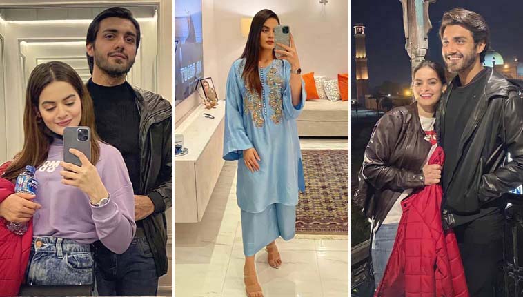 Minal Khan With Husband Ahsan Mohsin Ikram Spotted In Islamabad