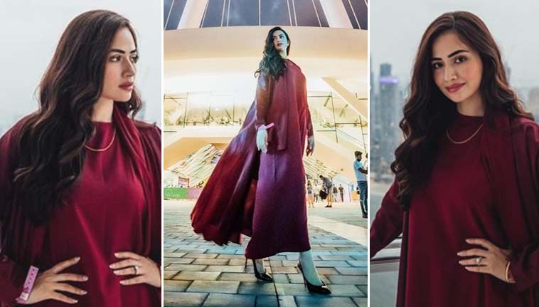 Sana Javed Exudes Timeless Elegance In Deep Red Hue Attire