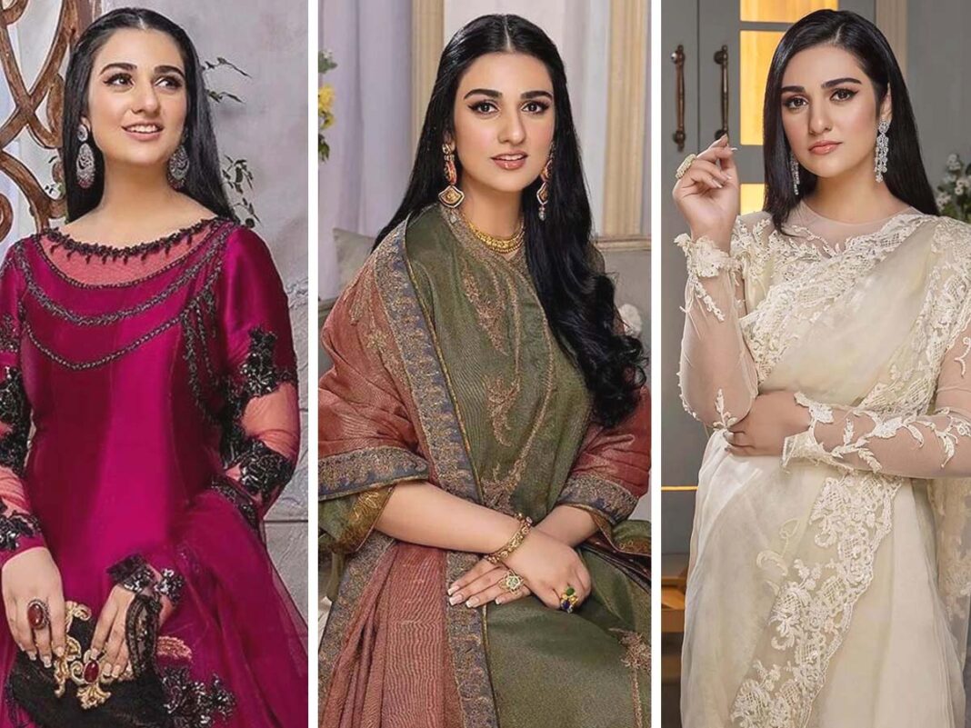 Sarah Khan looks exquisite and steals the show in the latest collection of Nilofer Shahid