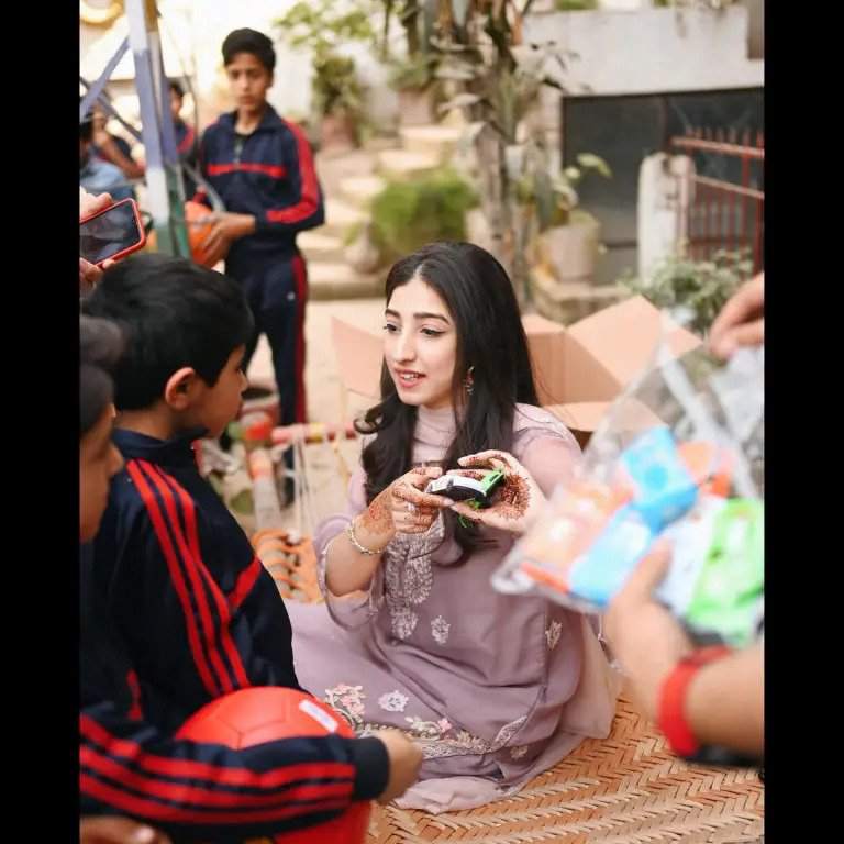 Mariyam Nafees celebrates her walima with children at an orphanage