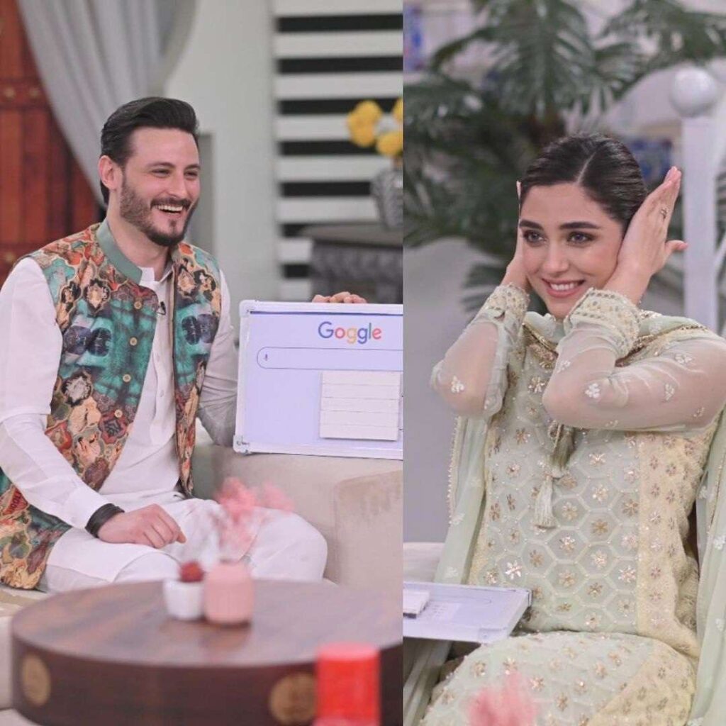 Alluring clicks of Maya Ali and Osman Khalid Butt from the set of Shan-e-Suhoor, Good Morning Pakistan