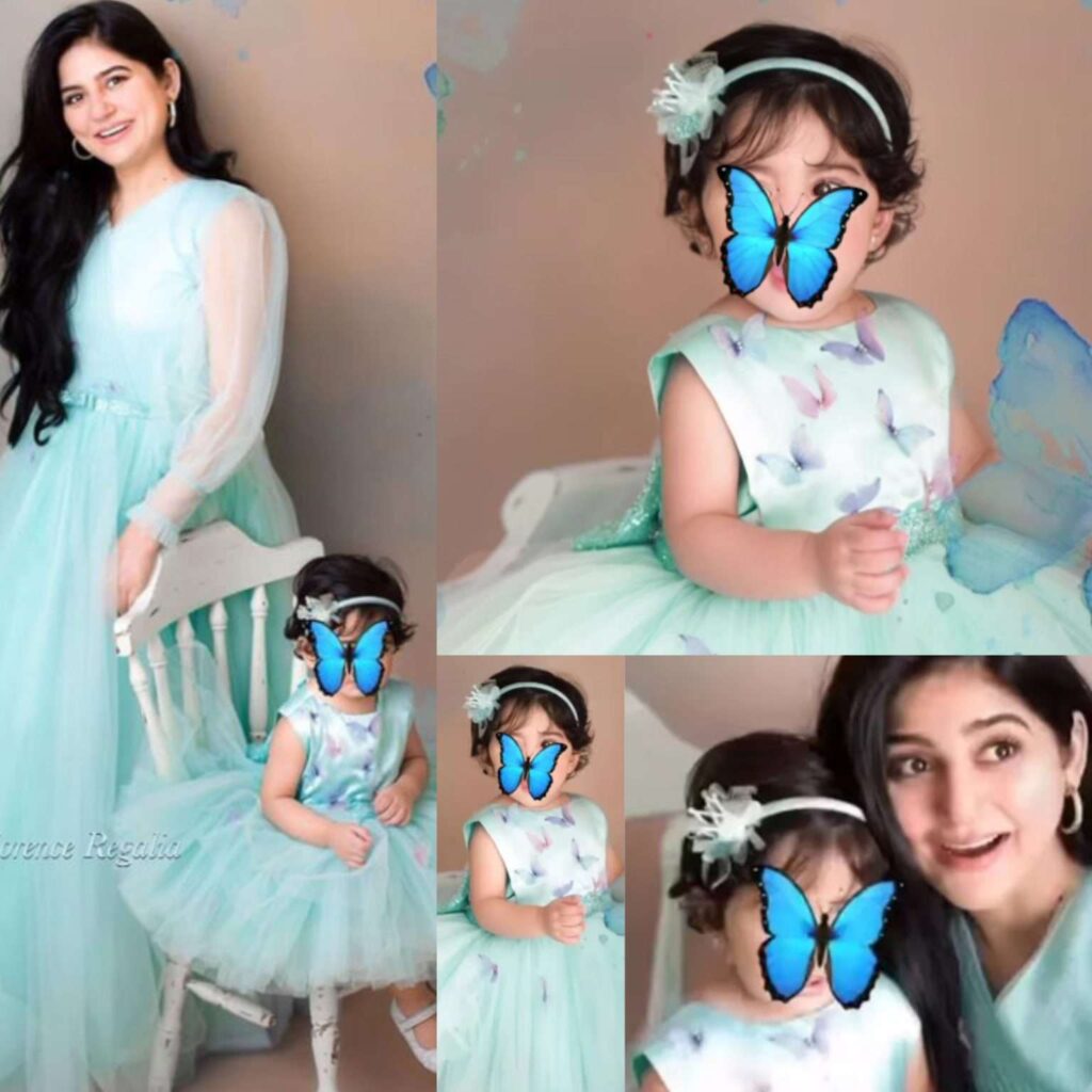 Alluring clicks of ever-gorgeous Sanam Baloch with her daughter Amaya on her first birthday