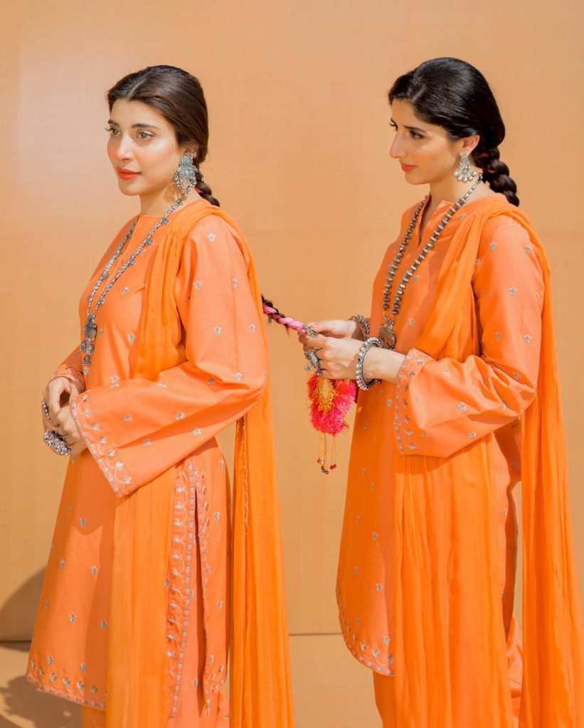 Urwa Hocane and Mawra Hocane looking beautiful in vibrant hues of the Eid collection of their brand UxM