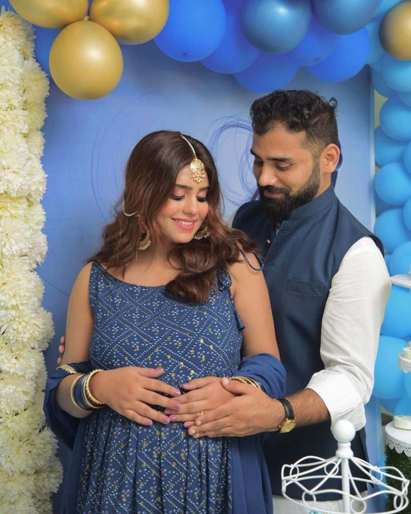Anumta Qureshi drops first-ever pictures from her ‘Godh Bharai’, flaunts her baby bump in a blue dress