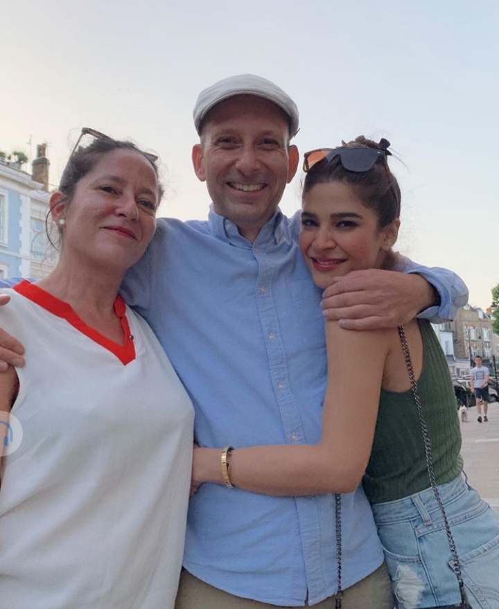 Ayesha Omar celebrating Eid with her sister, brother, and mother in London