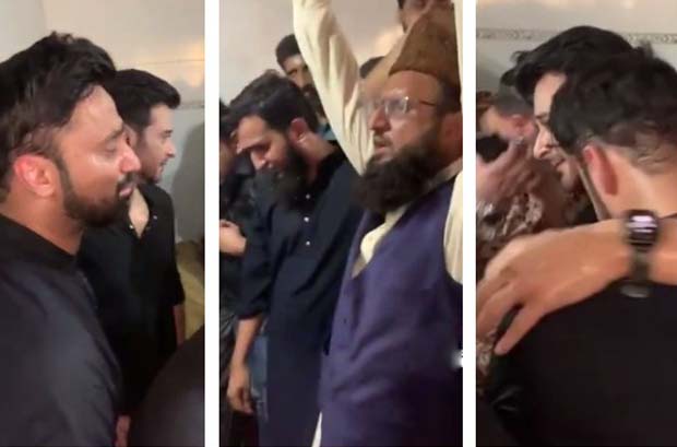Waseem Badami and Faysal Qureshi are crying their hearts out at Aamir Liaquat Hussain’s funeral
