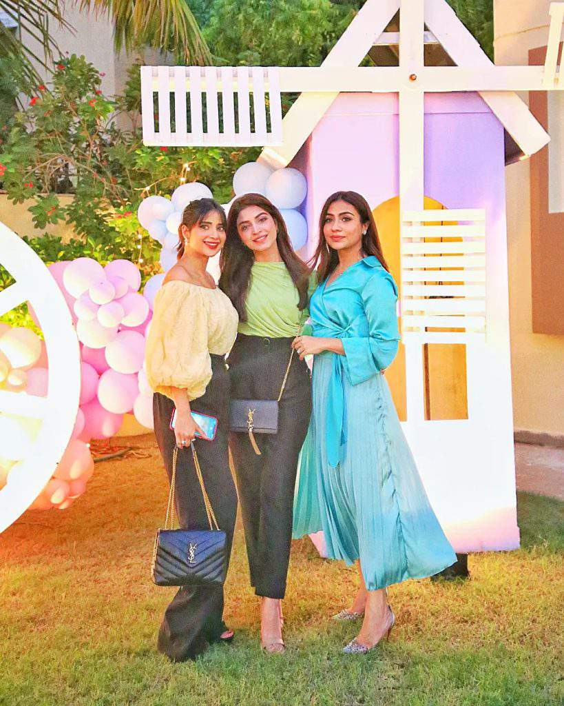 Saboor Aly and Kinza Hashmi are spotted at birthday bash of Sara’s daughter