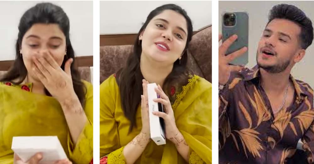 Zulqarnain Sikandar gifted iPhone 14 pro max to her beloved Kanwal Aftab