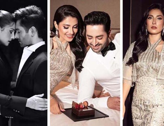 Danish Taimoor showers birthday love on wifey Ayeza Khan, surprises her with cake at Burj Khalifa; PICS