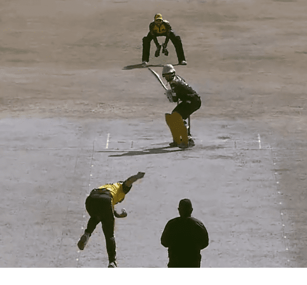 Iftikhar Ahmed smashes six sixes in an over against Wahab Riaz during a PSL showcase match