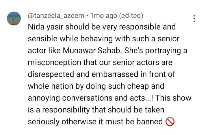 Nida Yasir Asks Senior Actor Munawar Saeed If He Is A Tharki Sasur: Netizens Lashes Out At This Ridiculous Question